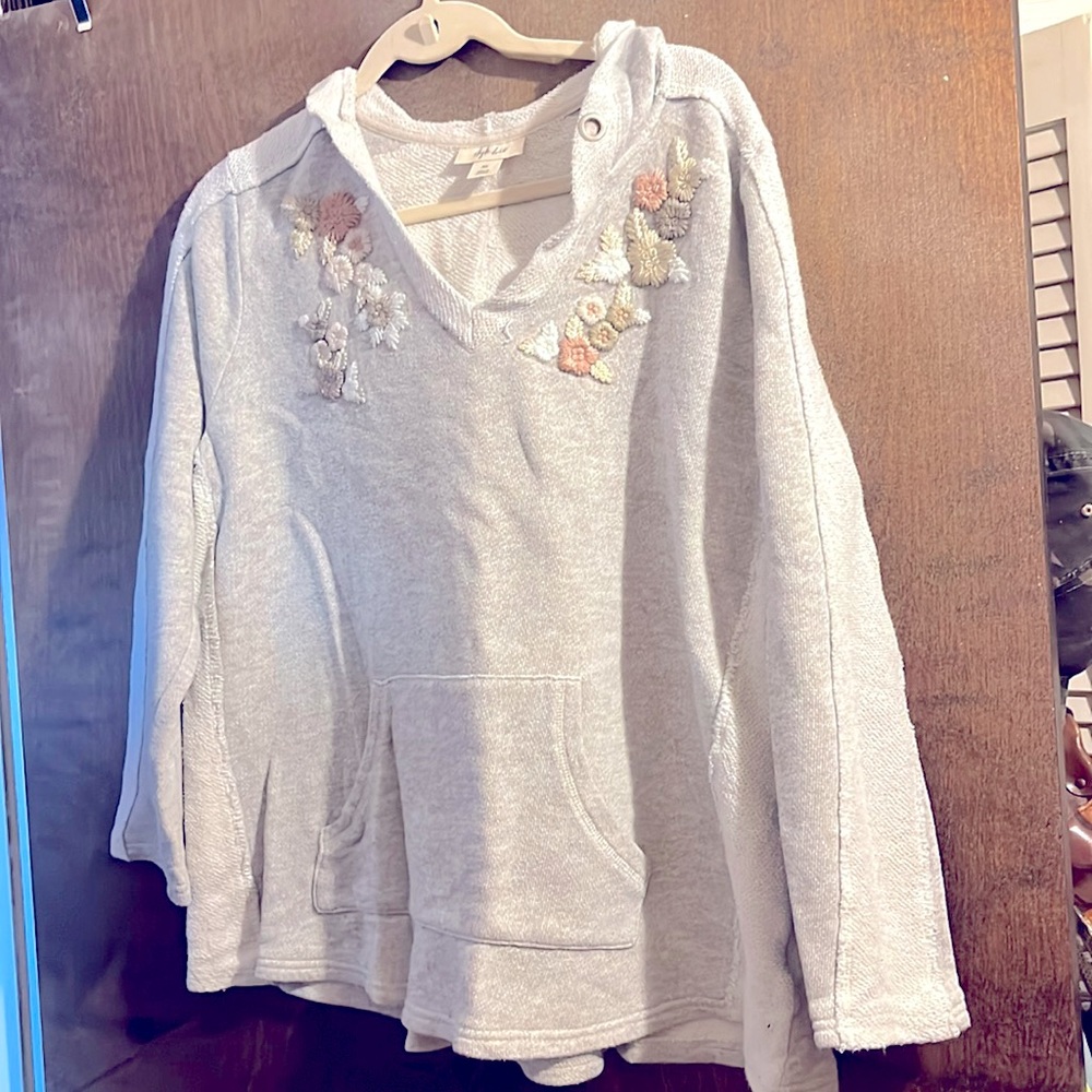 Gray and off-white hoodie